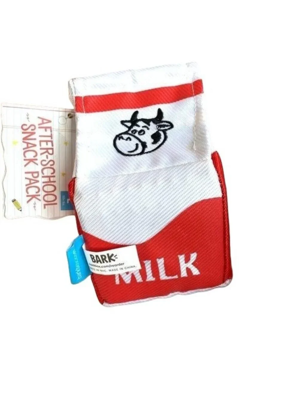 Bark Dog Chew toy Milk Coffee Set 2 Squeaker plush School Snack Pack Gift NWT